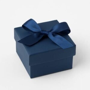 Navy Blue Small Gift Boxes With Fixed Ribbon