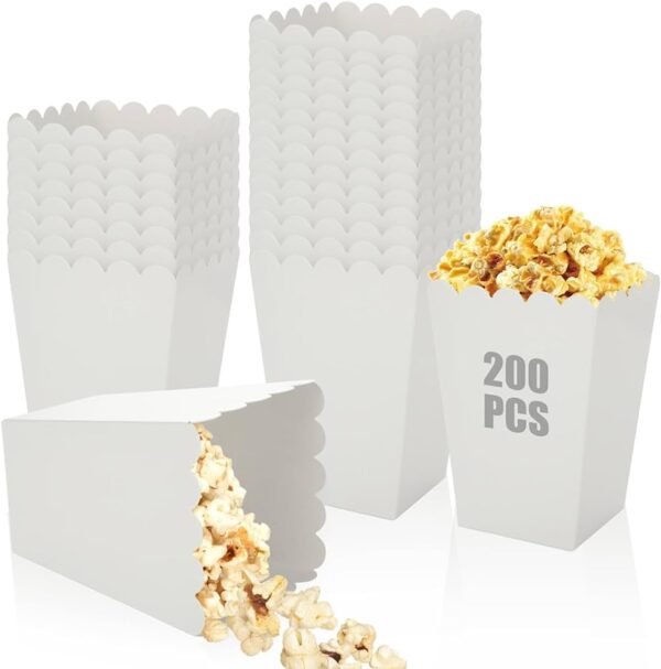 White Popcorn Boxes