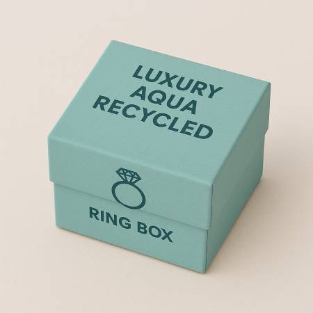 Luxury Aqua Recycled Ring Box