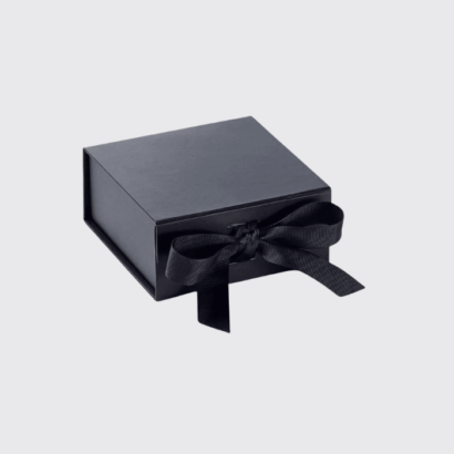 Black Matt Laminated Small Magnetic Rigid Gift Box 120 x 140 x 65mm