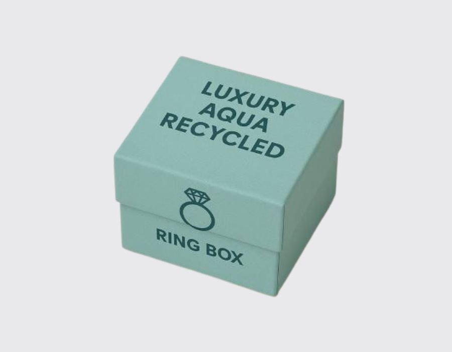 Luxury Aqua Recycled Ring Box