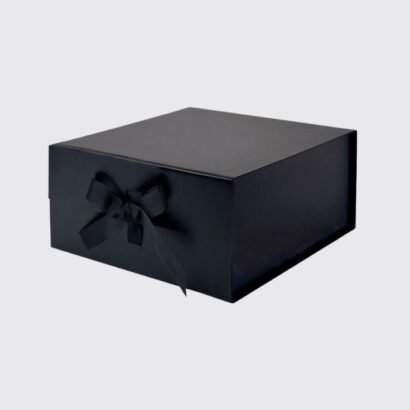 Medium Black Magnetic Gift Box with Ribbon
