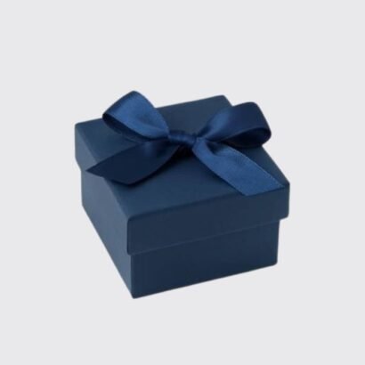 Navy Blue Small Gift Boxes With Fixed Ribbon