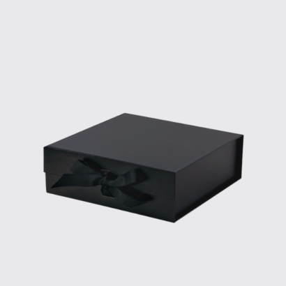 Small Black Magnetic Gift Box with Ribbon